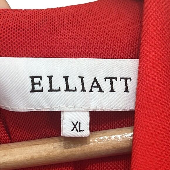 Red Dress Woman's Size XL Peplum Sleeveless High Low Hem Deep V-Neck Elliatt NEW - Picture 8 of 12